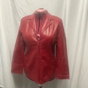 Danier Women's Vibrant Red Leather Jacket